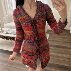 Y2K VINTAGE XS MODA INTERNATIONAL Rainbow Chunky Knit Sweater